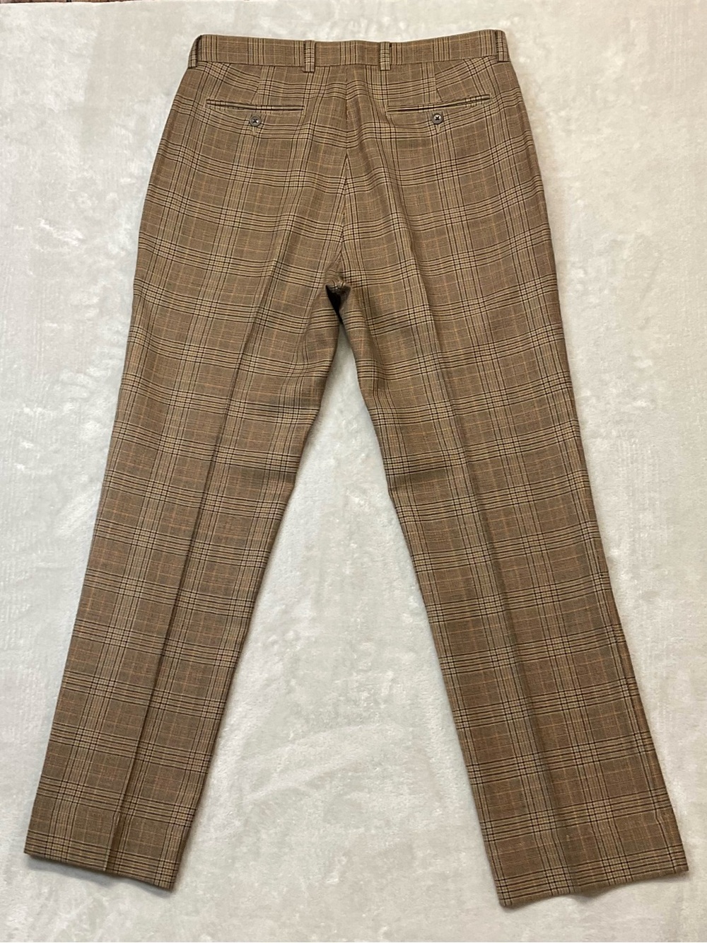 Vtg J. Crew Men’s 34 Brown Glen Plaid Wool Trouser Pants - Picture 3 of 7